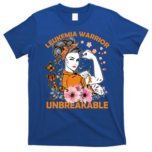 Leukemia Warrior Unbreakable Gift Awareness Funny Gift T-Shirt