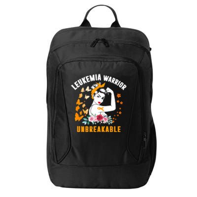 Leukemia Warrior Unbreakable Orange Ribbon Strong Meaningful Gift City Backpack