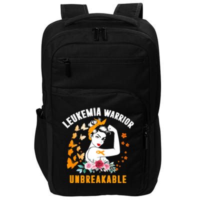 Leukemia Warrior Unbreakable Orange Ribbon Strong Meaningful Gift Impact Tech Backpack