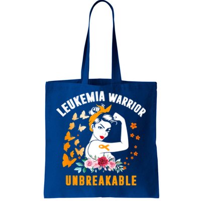 Leukemia Warrior Unbreakable Orange Ribbon Strong Meaningful Gift Tote Bag