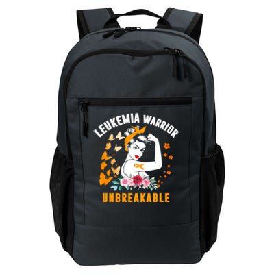 Leukemia Warrior Unbreakable Orange Ribbon Strong Meaningful Gift Daily Commute Backpack