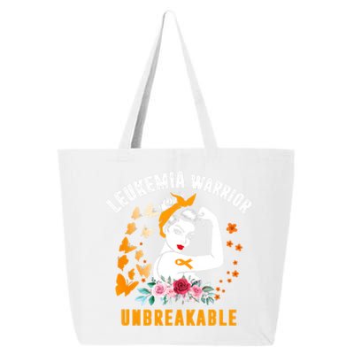 Leukemia Warrior Unbreakable Orange Ribbon Strong Meaningful Gift 25L Jumbo Tote