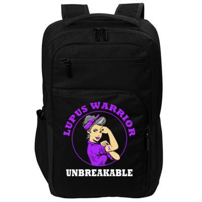 Lupus Warrior Unbreakable Lupus Awareness Gift Impact Tech Backpack