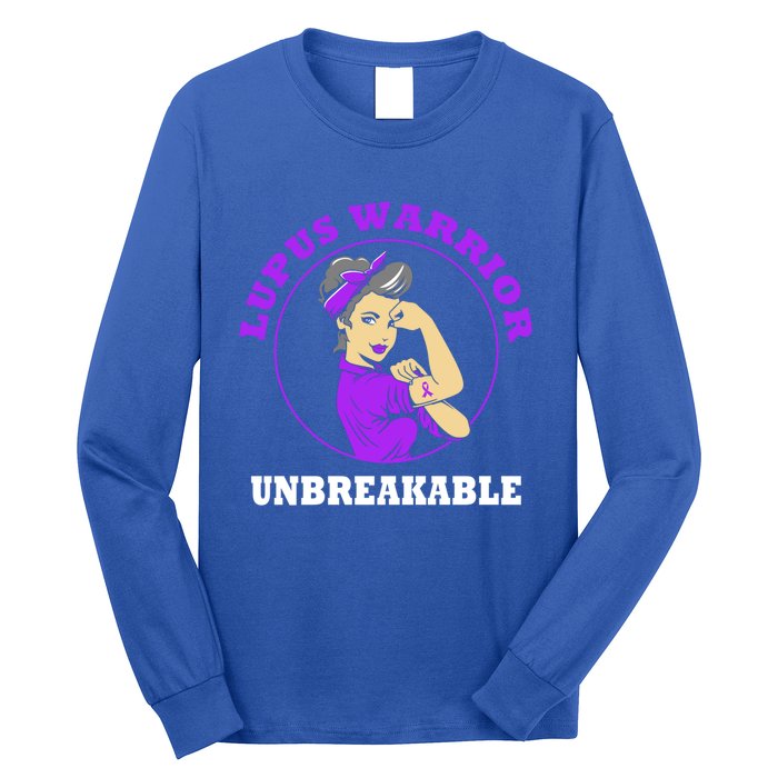 Lupus Warrior Unbreakable Lupus Awareness Gift Long Sleeve Shirt