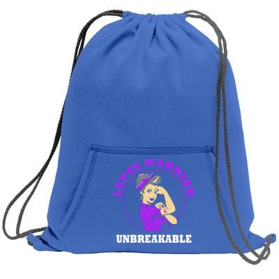 Lupus Warrior Unbreakable Lupus Awareness Gift Sweatshirt Cinch Pack Bag