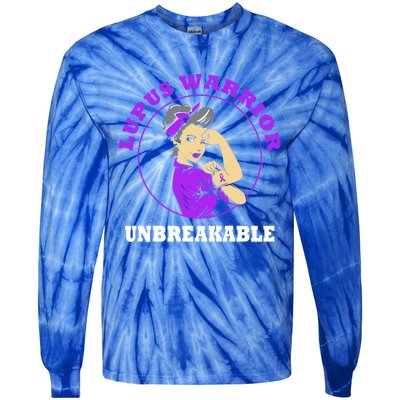 Lupus Warrior Unbreakable Lupus Awareness Gift Tie-Dye Long Sleeve Shirt