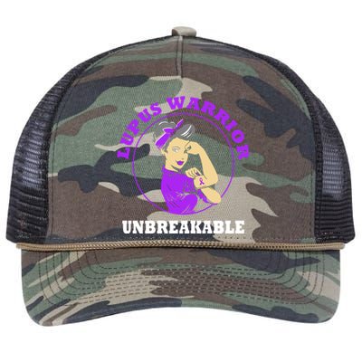 Lupus Warrior Unbreakable Lupus Awareness Gift Retro Rope Trucker Hat Cap