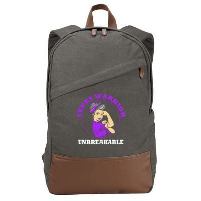 Lupus Warrior Unbreakable Lupus Awareness Gift Cotton Canvas Backpack