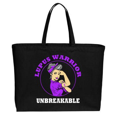 Lupus Warrior Unbreakable Lupus Awareness Gift Cotton Canvas Jumbo Tote