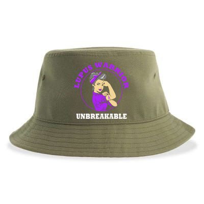 Lupus Warrior Unbreakable Lupus Awareness Gift Sustainable Bucket Hat