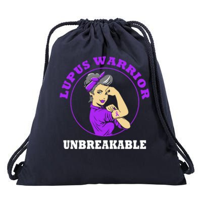 Lupus Warrior Unbreakable Lupus Awareness Gift Drawstring Bag