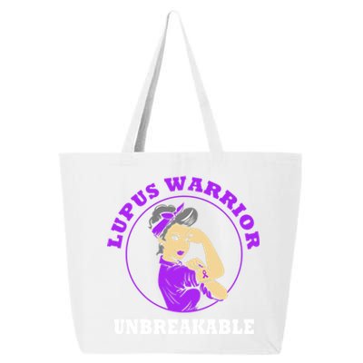 Lupus Warrior Unbreakable Lupus Awareness Gift 25L Jumbo Tote