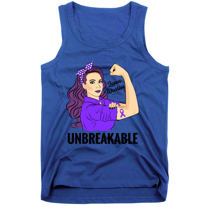 Lupus Warrior Unbreakable Purple Ribbon Awareness Gift Tank Top