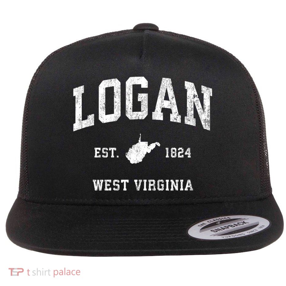 Logan West Virginia Wv Vintage Athletic Sports Design Flatbill Hat