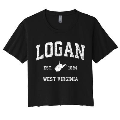 Logan West Virginia Wv Vintage Athletic Sports Design Crop Top