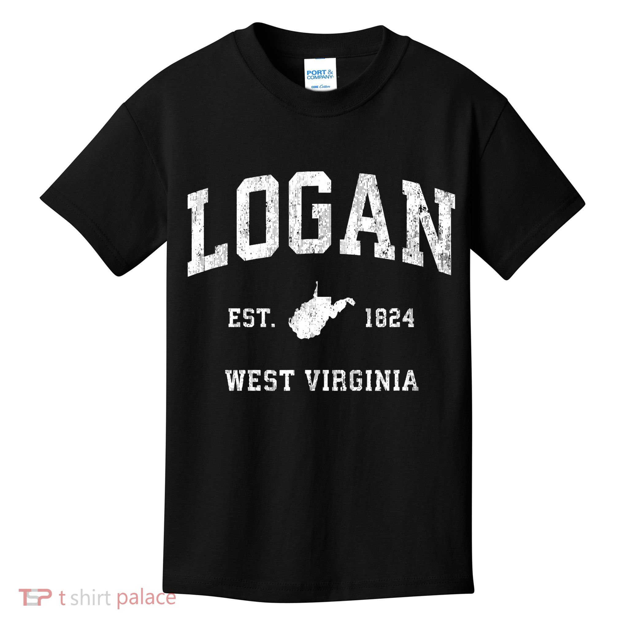 Logan West Virginia Wv Vintage Athletic Sports Design Kids T-Shirt