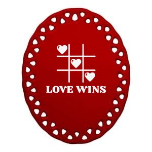 Love Wins Valentine's Day Ceramic Oval Ornament