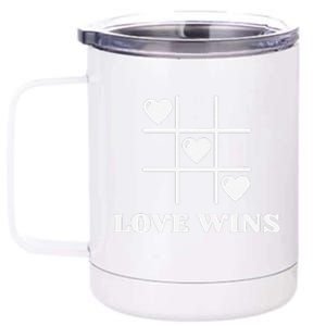 Love Wins Valentine's Day 12 oz Stainless Steel Tumbler Cup