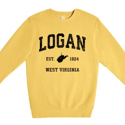 Logan West Virginia Wv Vintage Athletic Sports Premium Crewneck Sweatshirt