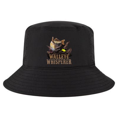 Large Walleye With Fishing Lure Drawing Walleye Whisperer Cool Comfort Performance Bucket Hat