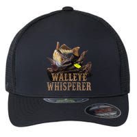 Large Walleye With Fishing Lure Drawing Walleye Whisperer Flexfit Unipanel Trucker Cap