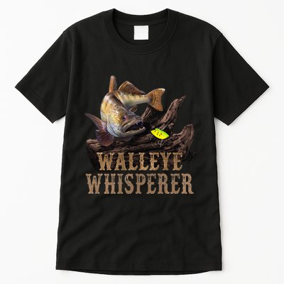 Large Walleye With Fishing Lure Drawing Walleye Whisperer Tall T-Shirt