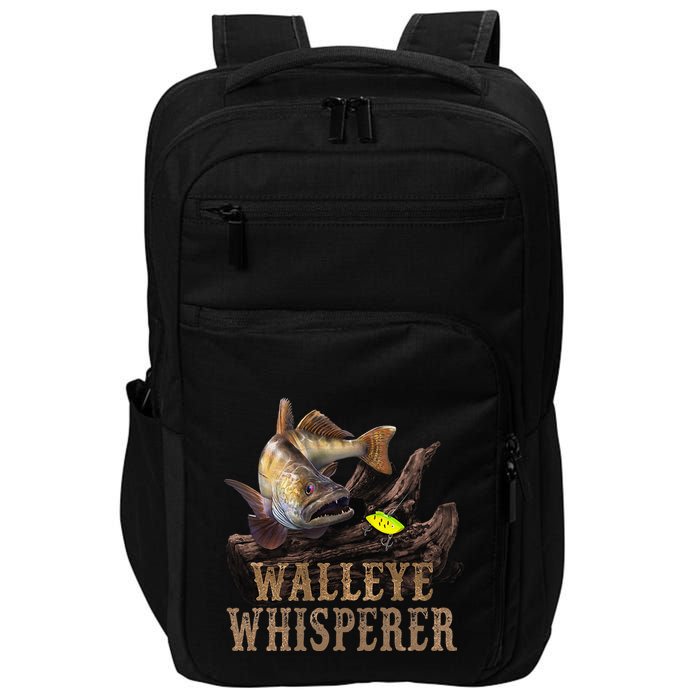 Large Walleye With Fishing Lure Drawing Walleye Whisperer Impact Tech Backpack