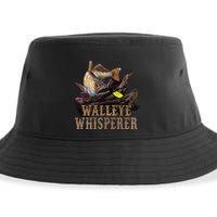 Large Walleye With Fishing Lure Drawing Walleye Whisperer Sustainable Bucket Hat