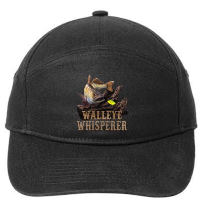 Large Walleye With Fishing Lure Drawing Walleye Whisperer 7-Panel Snapback Hat