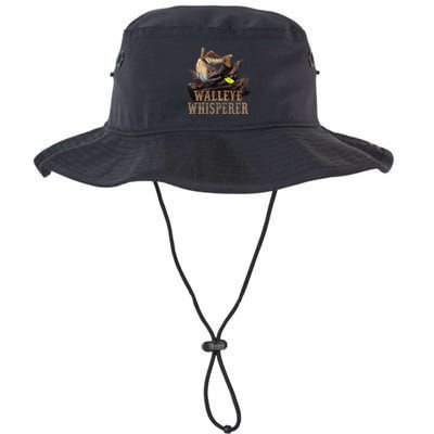 Large Walleye With Fishing Lure Drawing Walleye Whisperer Bucket Hat