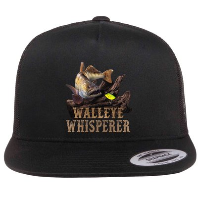 Large Walleye With Fishing Lure Drawing Walleye Whisperer Flatbill Hat
