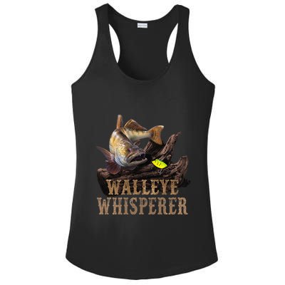Large Walleye With Fishing Lure Drawing Walleye Whisperer Ladies PosiCharge Competitor Racerback Tank