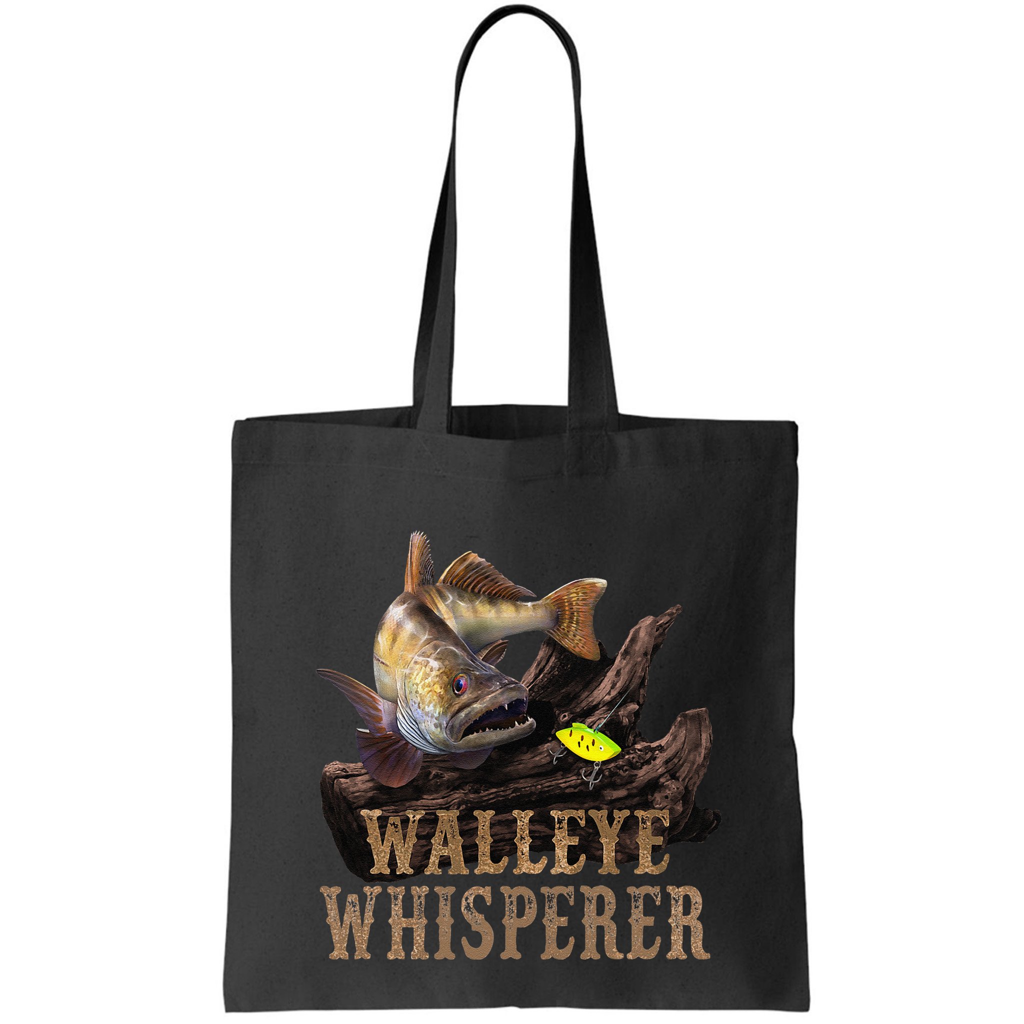 Large Walleye With Fishing Lure Drawing Walleye Whisperer Bag