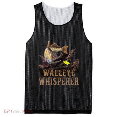 Large Walleye With Fishing Lure Drawing Walleye Whisperer Mesh Reversible Basketball Jersey Tank