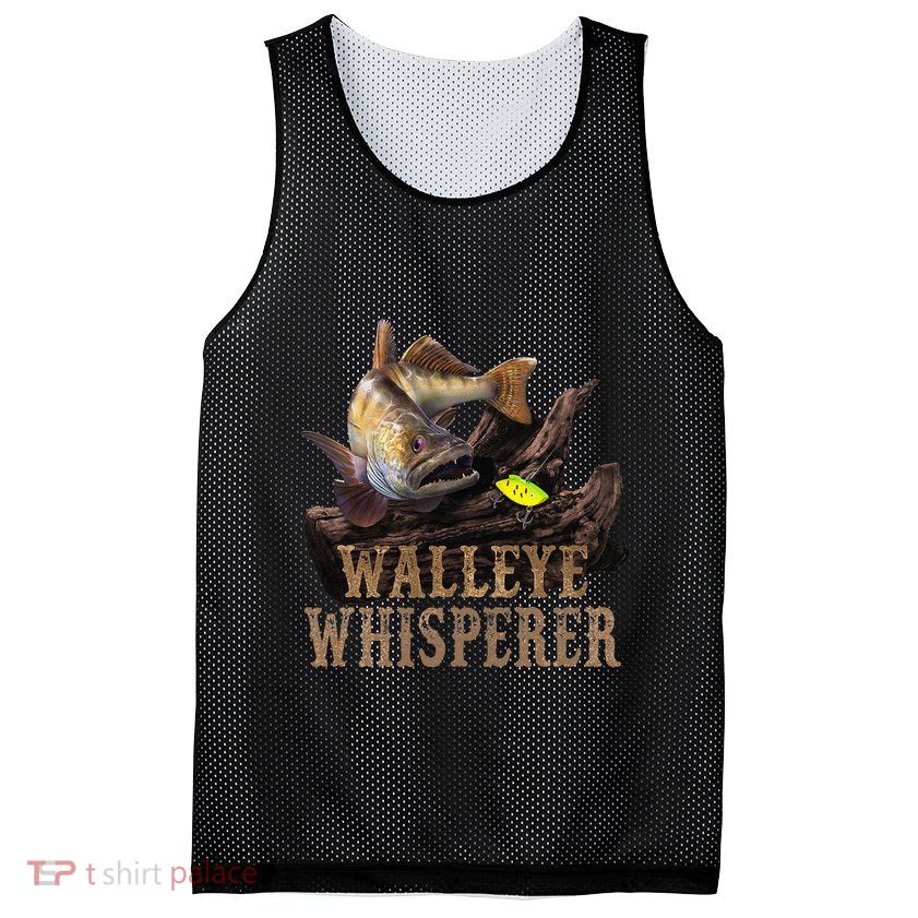 Large Walleye With Fishing Lure Drawing Walleye Whisperer Mesh Reversible Basketball Jersey Tank