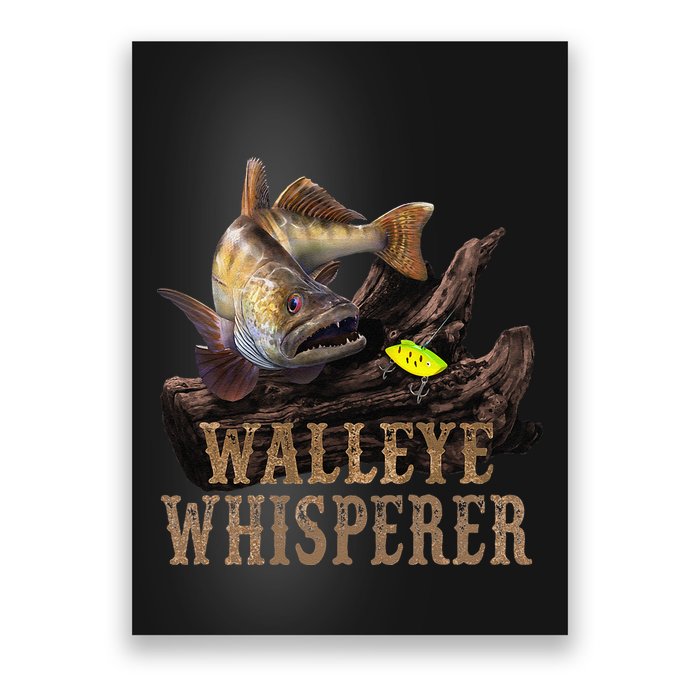 Large Walleye With Fishing Lure Drawing Walleye Whisperer Poster