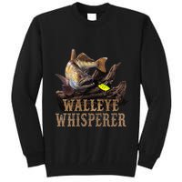 Large Walleye With Fishing Lure Drawing Walleye Whisperer Tall Sweatshirt