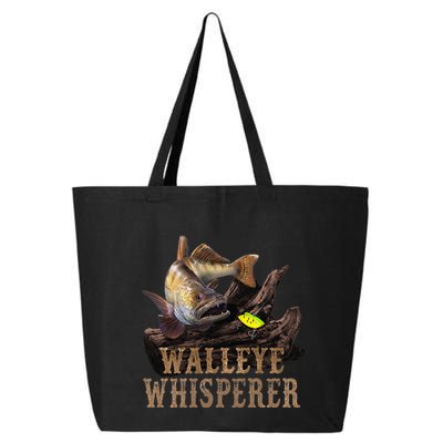 Large Walleye With Fishing Lure Drawing Walleye Whisperer 25L Jumbo Tote