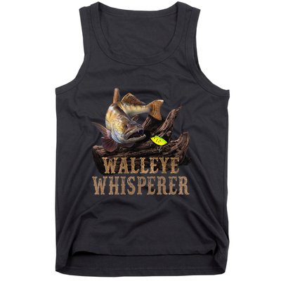 Large Walleye With Fishing Lure Drawing Walleye Whisperer Tank Top