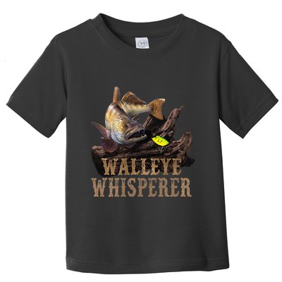 Large Walleye With Fishing Lure Drawing Walleye Whisperer Toddler T-Shirt