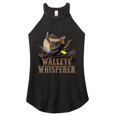 Large Walleye With Fishing Lure Drawing Walleye Whisperer Women's Perfect Tri Rocker Tank