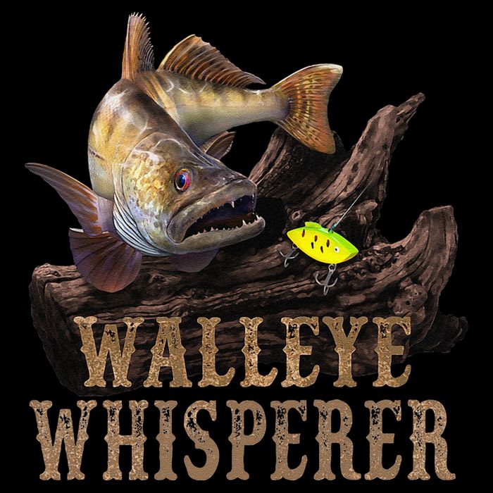 Large Walleye With Fishing Lure Drawing Walleye Whisperer Short Acrylic Beanie