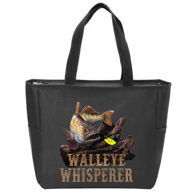 Large Walleye With Fishing Lure Drawing Walleye Whisperer Zip Tote Bag