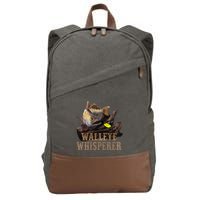 Large Walleye With Fishing Lure Drawing Walleye Whisperer Cotton Canvas Backpack