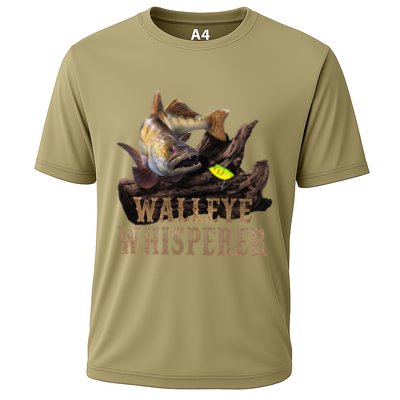 Large Walleye With Fishing Lure Drawing Walleye Whisperer Performance Shirt