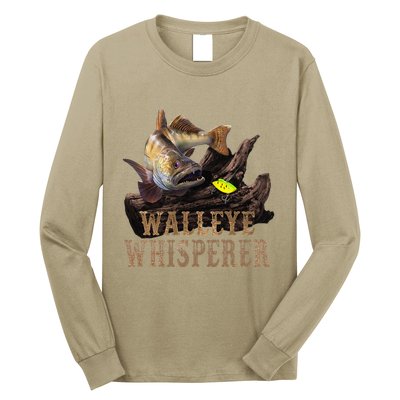 Large Walleye With Fishing Lure Drawing Walleye Whisperer Long Sleeve Shirt
