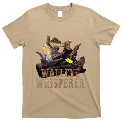 Large Walleye With Fishing Lure Drawing Walleye Whisperer T-Shirt