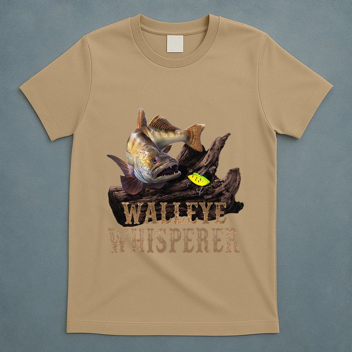 Large Walleye With Fishing Lure Drawing Walleye Whisperer T-Shirt