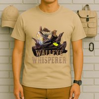 Large Walleye With Fishing Lure Drawing Walleye Whisperer T-Shirt