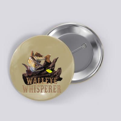 Large Walleye With Fishing Lure Drawing Walleye Whisperer Button